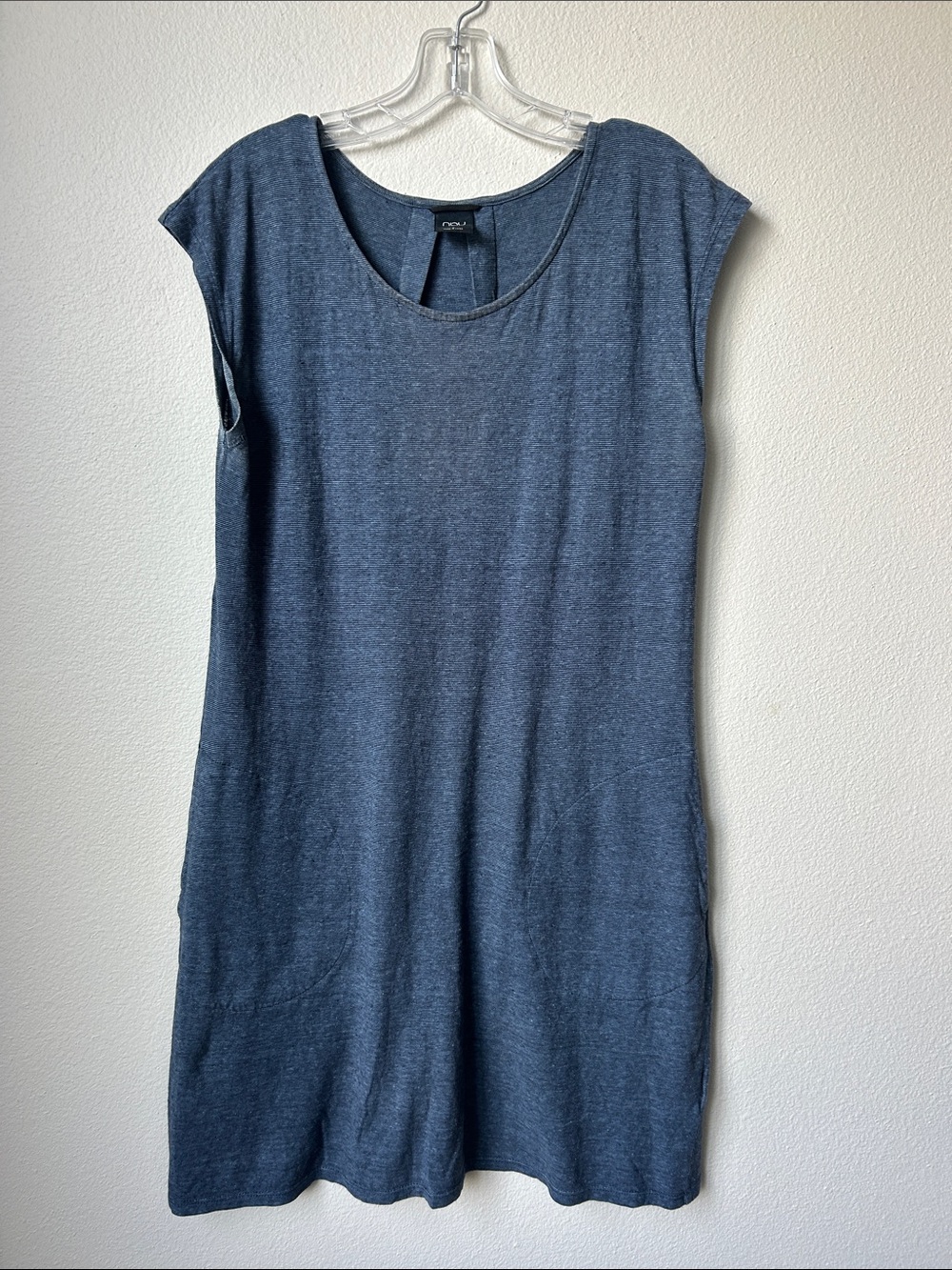 Nau Slate Blue Cap Sleeve Tunic Dress